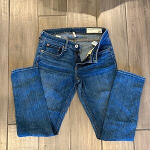 rag & bone Medium Blue Women's Dre Low Rise Slim Straight Boyfriend Jeans